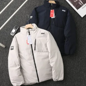 High Quality Helly Hansen Coat Red Goose Down Zippered Pocket Windproof Cuffs