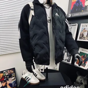 Luxury AAA Adidas Jacket Red Down Exquisite Workmanship Street Style Embroidery