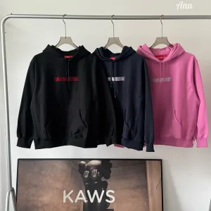 Super Clone Luxury Supreme Hoodie Pink Cotton Pure Fleece Fabric Street Style Streetwear