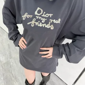 AAA High Quality Dior Hoodies Red Cotton Pure