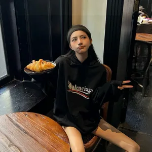 High Quality Balenciaga Hoodie Black Cotton Autumn Winter