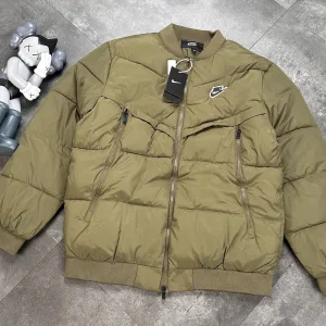 Luxury Nike Jacket Green Cotton Down Autumn Winter And