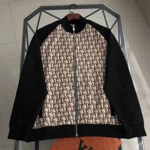 AAA Luxury Dior Coat Black Jacquard Simple And Versatile Autumn Winter