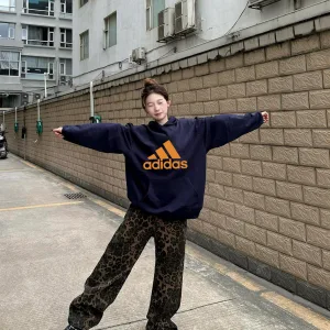 High Quality Super Clone Adidas Hoodie Red Cotton Pure Ribbed Fabric Winter