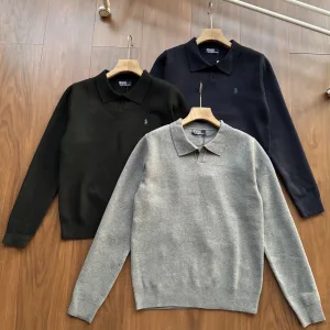 Super Clone Ralph Lauren Sweater Red Cotton Sophistication Autumn Winter Embroidery