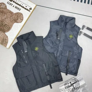 AAA Designer Stone Island Vest Red Cotton Down Mesh Exquisite Workmanship Winter