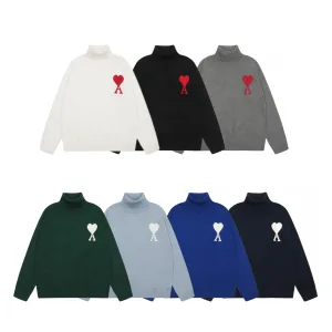 Super Clone Designer Ami Shirts Red Cotton Pure Cashmere Down Polyester Jacquard Street Style