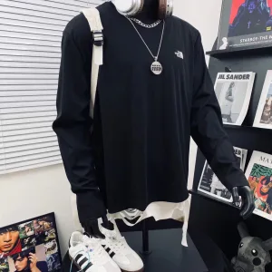 AAA Reps The North Face Long-Sleeved T-Shirt Red Cotton Pure Exquisite Workmanship
