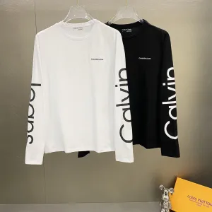 High Quality Calvin Klein Long Sleeves Black Cotton Pure Embroidery