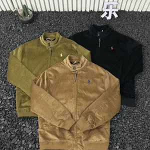 Super Clone High Quality Ralph Lauren Jacket Red Cotton Corduroy Clean Lines Multiple Colors Available Suitable For All Body Types Summer Winter Slimming Cut Metal Logo