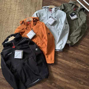 High Quality Mammut Jeans Orange Nylon Spandex Fleece Rock Climbing Winter Color Blocking