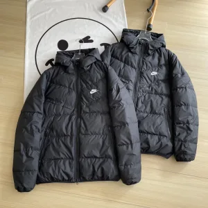 High Quality Luxury Nike Jacket Black Down Woven Fabric Running Winter
