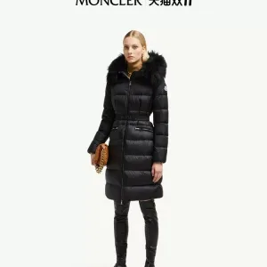 Reps Moncler Outerwear Black Down Nylon Slim Fit
