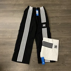 Super Clone Adidas Wide-Leg Pants Red Polyester Lace Embroidery Heavy