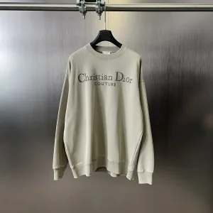 AAA Dior Hoodie Smoky Gray Cotton Relaxed Fit Winter