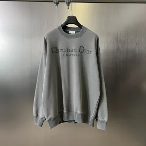 Reps Dior Hoodie Smoky Gray Cotton Relaxed Fit Winter