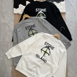 Reps Stone Island Long-Sleeved Ash Cotton Soft And Gentle Spring Autumn Winter Crisp Silhouette