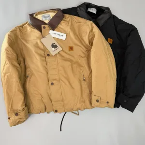 Reps High Quality Carhartt Outerwear Red Cotton Pure Fleece Twill Fabric Relaxed Fit Adjustable Drawstring Winter