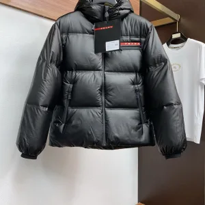 Super Clone High Quality Prada Down Jacket White Eva Duck Nylon Fabric Winter