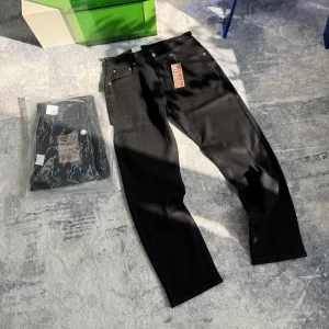 Super Clone Designer Ralph Lauren Jeans Red Fleece Denim Retro Winter Slim Fit