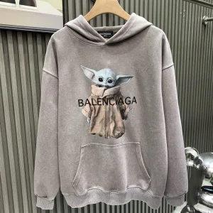 Super Clone Balenciaga Hoodie Red Cotton Mesh Woven Fabric
