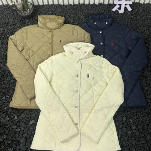 High Quality Ralph Lauren Outerwear Red Silk Nylon Autumn Winter Embroidery