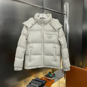 Super Clone Luxury Prada Down Jacket Red Duck Polyester Fiber