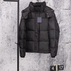 Designer Louis Vuitton Outerwear Black Duck Down Jacquard Autumn Winter Pattern