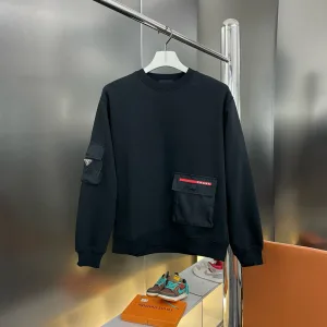 Designer Prada Hoodie Red Cotton Fleece