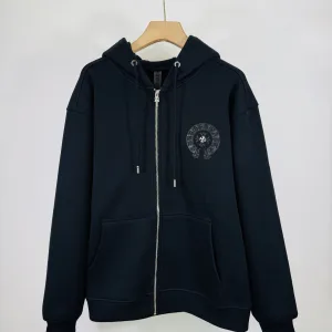 Super Clone Designer Chrome Hearts Outerwear Ash Silk Fleece Autumn Winter Embroidery
