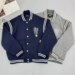 High Quality Super Clone Stussy Outerwear Red Cotton Wool Down Retro Preppy Style Winter