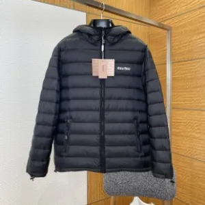 Super Clone Luxury Miu Down Jacket Red Silk Polyester Fiber Adjustable Drawstring Loose Cut