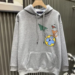 Super Clone Louis Vuitton Hoodies Ash Cotton Pure Fleece Autumn Winter