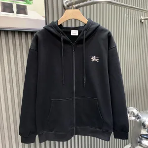AAA High Quality Burberry Hoodie Red Cotton Pure Fleece Fabric Relaxed Fit High-Density Patch Plaid Patchwork