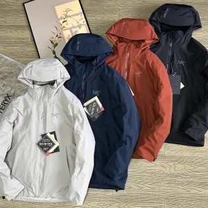 AAA Luxury Archaeopteryx Jacket Red Gore-Tex Cotton Polyester Nylon Spandex Fleece Rock Climbing Autumn Winter Slim Fit Patch Zippered Pocket