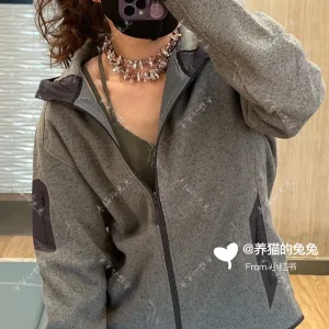 Super Clone Archaeopteryx Coat Red Wool Cashmere Adhesive Fleece Lace Quick-Drying Outdoor Functionality Winter Patch