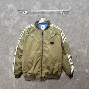 Designer Adidas Outerwear Red Cotton Silk Polyester Nylon Spring Autumn Zippered Pocket