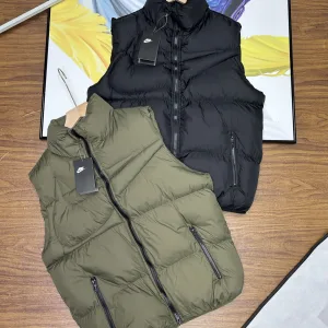AAA High Quality Nike Vest Red Cotton Down Exquisite Workmanship High-End Quality Autumn Winter And 3D Logo