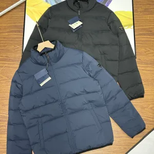 AAA Prada Coat Blue Eva Duck Down Nylon Daily Commute Metal Logo Side Pockets