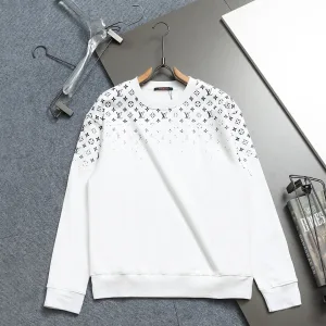 Super Clone Luxury Louis Vuitton Sweatshirt Ash Ribbed Fabric Autumn Winter Gradient Print