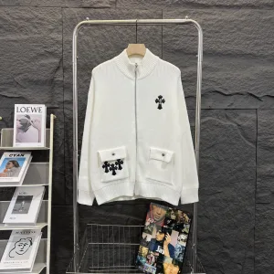 AAA Luxury Chrome Hearts Coat Red Cotton Pure Street Style Understated Luxury Embroidery