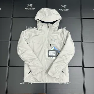 Designer Arcteryx Jackets Red Gore-Tex Down Mesh 3D Logo Zippered Pocket
