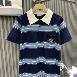 Reps Dior Short Sleeves Red Wool Embroidery