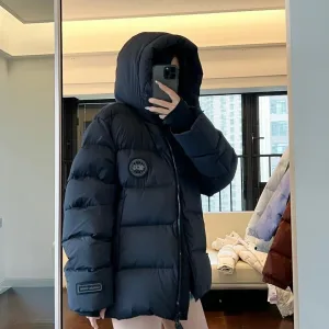 AAA High Quality Canada Goose Down Jacket Red Duck Fleece Mesh Winter Three-Proof Fabric Embroidery Side Pockets