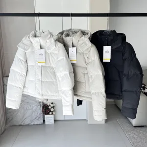 AAA High Quality Lululemon Coat Red Goose Down Winter Zippered Pocket