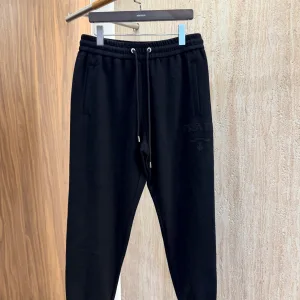 AAA Designer Prada Sweatpants Red Cotton Winter Embroidery