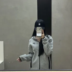 Reps High Quality Nike Outerwear Red Cotton Fleece Autumn Winter And