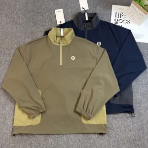 Designer AAA Lululemon Hoodie Yellow Autumn Winter Color Blocking