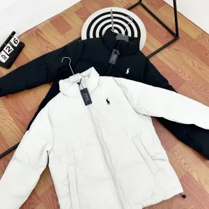 High Quality AAA Ralph Lauren Jacket Red Duck Down Nylon Fleece Winter Embroidery Windproof Cuffs