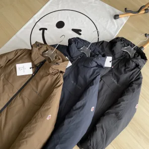 AAA Super Clone Moncler Coat Black Gore-Tex Down Polyester Nylon Coated Fabric Simple Style Autumn Winter Lightweight And Breathable
